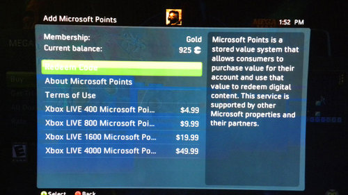 Microsoft Points Now Sold in Useful Sizes