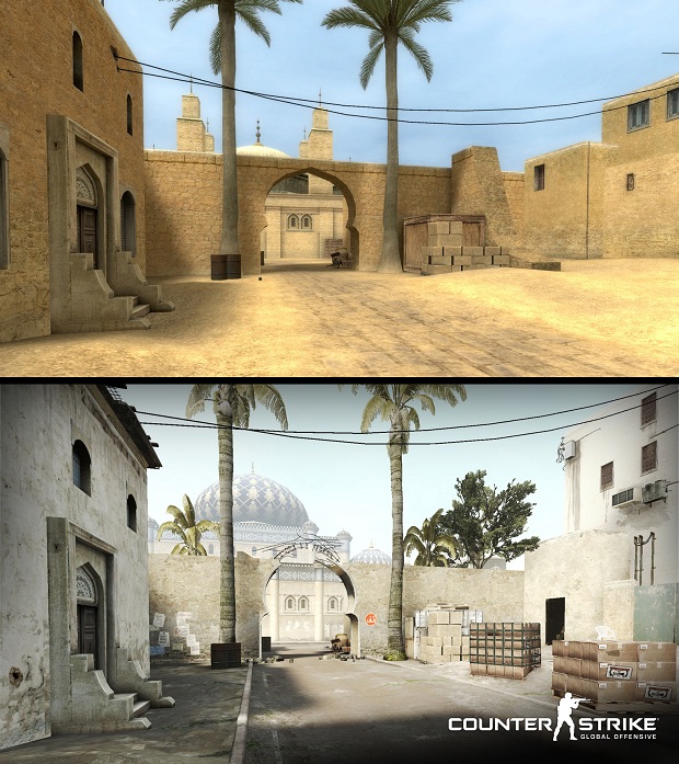 Check out the changes to de_dust in Counter-Strike: Global Offensive