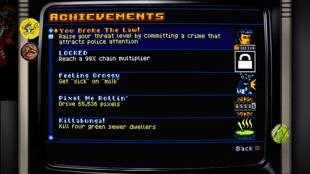 A sneak peek at Retro City Rampage achievements