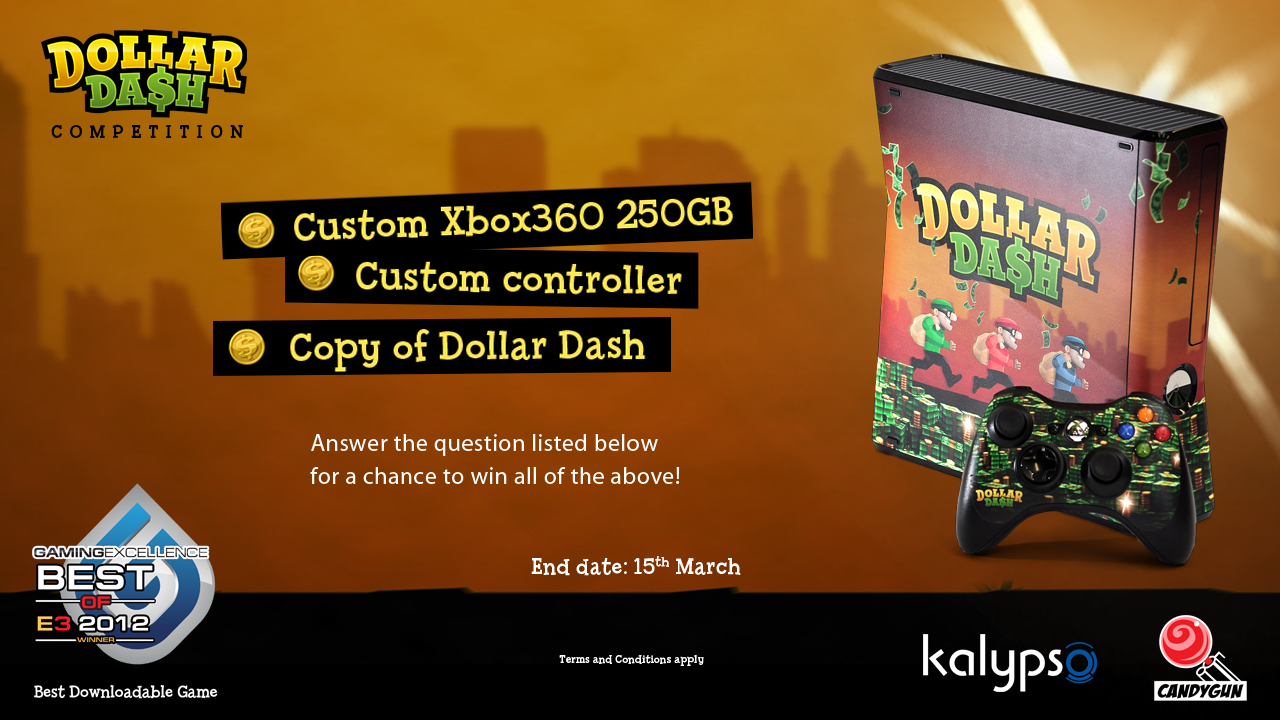 Win a custom 250GB Dollar Dash Xbox 360 console & more! *ENDED*