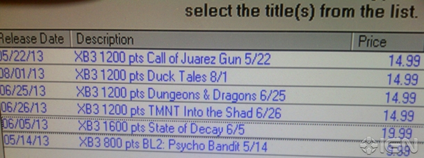 Rumor: DuckTales, State of Decay, TMNT, other XBLA game dates outed