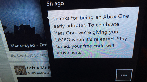 Xbox One early adopters recieving free copy of Limbo