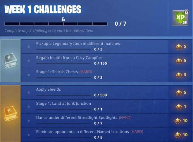 three of the challenges are available for free players and the other four are locked behind the battle pass here is a look at the season five challenges - fortnite free battle pass challenges guide